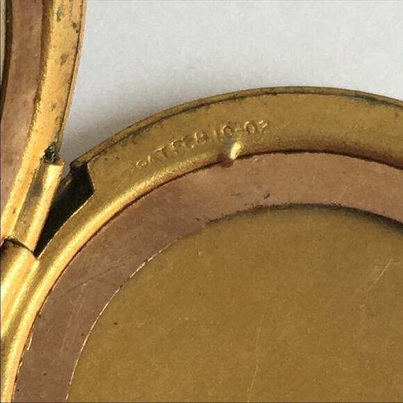 Vintage Crescent Moon Locket Gold Plated Antique Pendant Necklace 1900 1910 - Picture 6 of 8